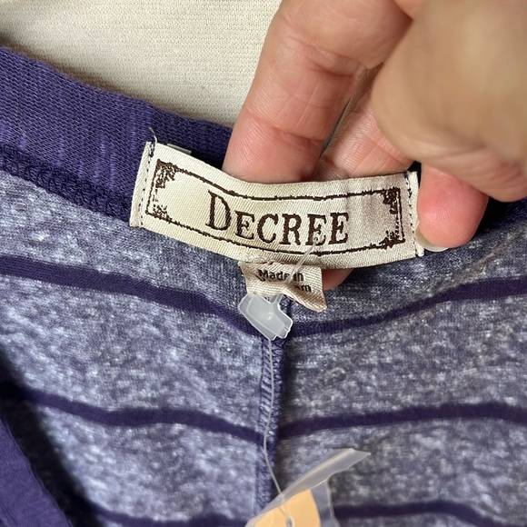 Comfy Decree Purple Stripe Oversized Sweater Cardigan S M L New - Picture 7 of 10